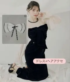 Chico リボン付きベルベットオケージョンドレス - メルカリ