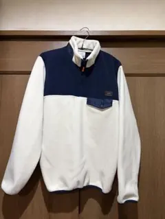 フリースハーフジップジャケット ホワイト/ネイビー TIGORA BEAMS