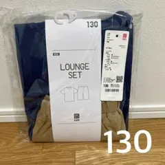 140 ユニクロ ルームセット ラウンジセット 半袖パジャマ ブルー(ベージュ)
