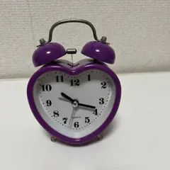 紫色 ハート型 アラーム時計