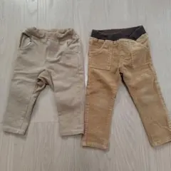 コーデュロイ ベージュ 長ズボン 2枚セット