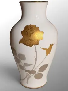 美品】大倉陶園 OKURA 金蝕ぶどう 28cm 壺 花瓶 花器 宮内庁御用達