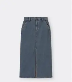 GU 裏フリースデニムスカート BLUE