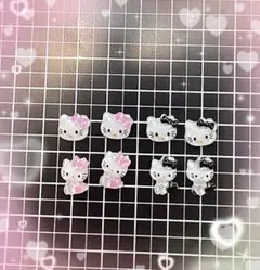 ネイルパーツ　ハローキティ　キティ　キティちゃん　デコパーツ　ピンク　黒のサムネイル
