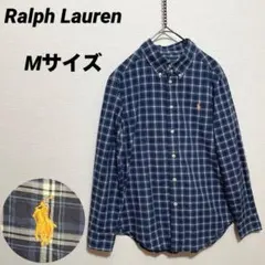 Ralph Lauren ボタンダウンシャツ　チェック柄　長袖ブラウス　Mサイズ