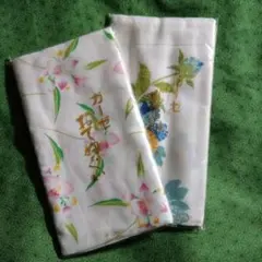 日本製　ガーゼ手ぬぐい　綿100%　33×86cm　和風花柄　レトロ　2枚