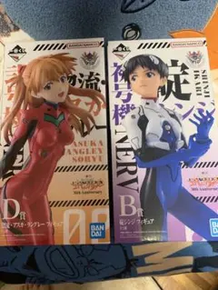 エヴァ　一番くじ　B賞シンジ、D賞アスカフィギュア