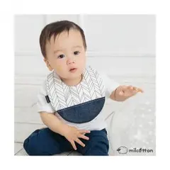 [milcotton] スタイ フェザー×ネイビージーンズ柄 しずく型
