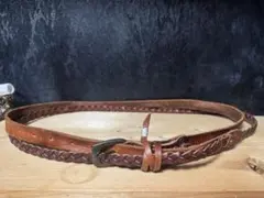 Vintage アメリカ製　USA製　レザーベルト　革ベルト　ブラウン