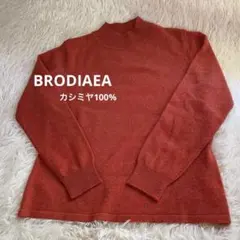 BRODIAEA ニット セーター 長袖 オレンジ　カシミヤ100% L
