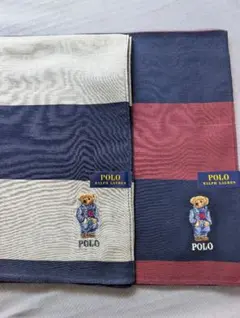 希少　ポロラルフローレン　ポロベア柄メンズハンカチ2枚セット