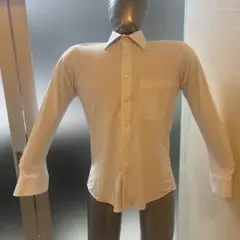 MADE IN JAPANホワイト 長袖ワイシャツ ポケット付き