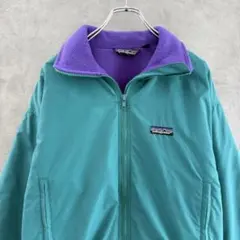 ▽80sUSA製Patagoniaパタゴニアシェルドシンチラジャケットエメラルド 