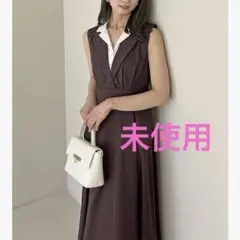 SNIDEL スナイデル レイヤードカラーワンピース バーガンディ