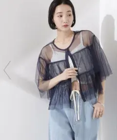 チュールティアードブラウス　ナノユニバース