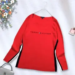 TOMMY HILFIGER サマーニットセーター XXL 赤 薄手 ストラップ