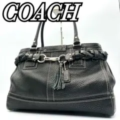 coach コーチ トート ハンドバッグ レガシー シボ革Y2K ブラック黒