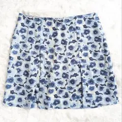 マークバイマークジェイコブス フレアスカート ひざ丈 Lサイズ ブルー花柄