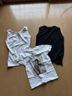 ホワイトタンクトップ・ブラックタンクトップ・プリントTシャツセット
