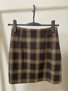 チェック柄ミニスカート ブラウン・ベージュ