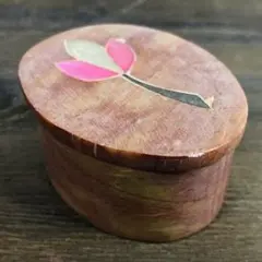 昭和レトロ ビンテージ 天然石 小物入れ ジュエリー アクセ ケース 象嵌