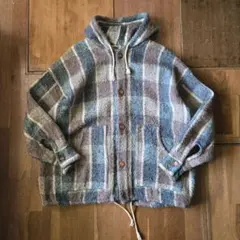 check pattern ecuador knit parka