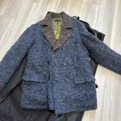 11／20限定RICORZO ダブルブレストチェスターコート ネイビー・ブラウン