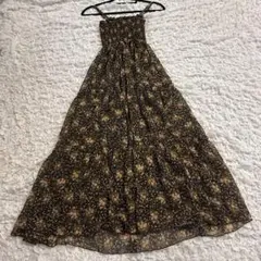 マウスバレー MOUTH VALLEY 花柄 ロング キャミワンピース M