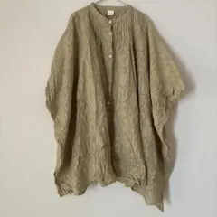 美品✨maison de soil ピンタックブラウス ペイズリー柄 ベージュ 