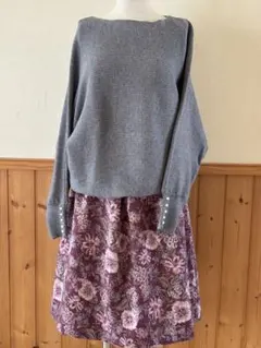 クチュールブローチ　 Couture Brooch花柄 Aラインスカート