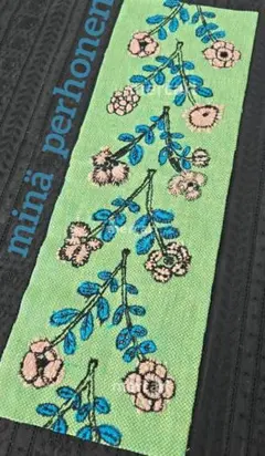 刺繍柄ハギレ/ミナペルホネン ミナペルホネン⚮̈flower crown イエロー⚮̈希少 刺繍はぎれ*190