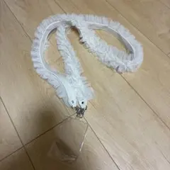 3COINS 押し活ポケット付チュールストラップ　ホワイト