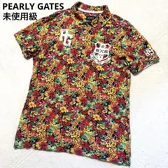 未使用級 パーリーゲイツ ポロシャツ 半袖 花柄 総柄 6 XL相当 ゴルフ