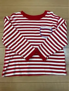 SHOO-LA-RUE 赤と白のストライプ 長袖 ロンT 120サイズ