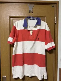 Polo by Ralph Lauren 赤白ストライプ ポロシャツ L