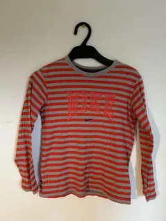 Nike 長袖カットソー 130cm 赤とグレーのストライプ