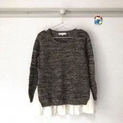 KUMIKYOKU組曲 ニット/ペプラムニット/長袖/クルーネック