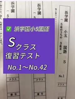 浜学園　小5　マスター　4教科　Sクラス　復習テスト 2025年最新】浜学園 小5 復習テスト sの人気アイテム - メルカリ