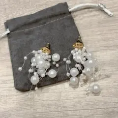 【新品未使用】パールボールピアス