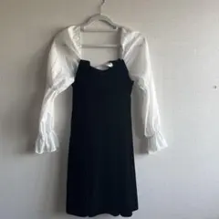 GRL オフショルダー レースアップ ミニワンピース M