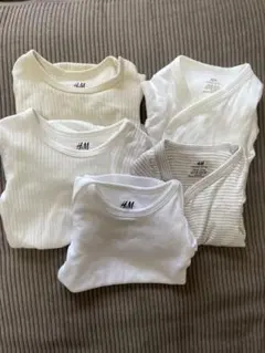 H&M 長袖肌着ボディスーツ5点セット　0~4ヶ月　50-60㎝