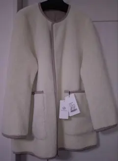 【新品】ボア × フェイクムートン コート オフホワイト ユナイテッドアローズ