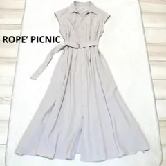 ロペピクニック シャツコンシャスフレンチスリーブワンピース ロングワンピース M