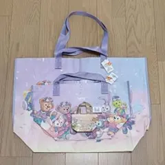 香港ディズニー　ダッフィー&フレンズ　エコバッグ SとMサイズ　キーホルダー付