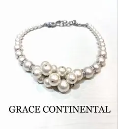 【GRACE CONTINENTAL】ラインストーン付きパールネックレスのサムネイル
