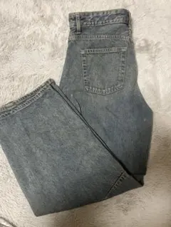 GU バレルレッグジーンズ レディースM ブルー 丈短め68cm