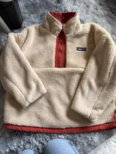 フリースジャケット ベージュ ハーフジップ