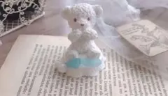 真っ白な切り株とくまさん♡アロマストーン