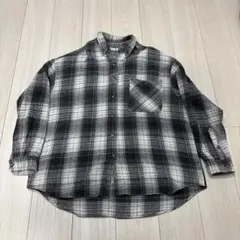 ネルシャツ ブラックホワイトチェックシャツ