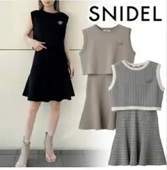 【美品】SNIDEL スナイデル　セットアップ ノースリーブニット ミニスカート
